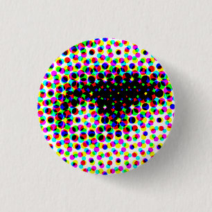 Badge Rond 2,50 Cm Visage drôle yeux