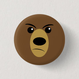 Badge Rond 2,50 Cm Visage fâché d'ours