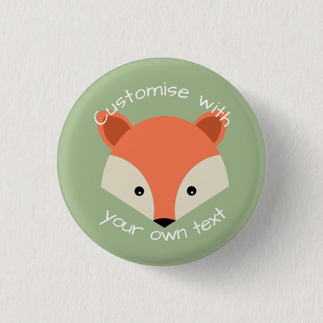 Badge Rond 2,50 Cm Visage Fox mignon personnalisé (Devant)