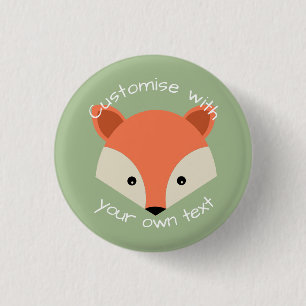 Badge Rond 2,50 Cm Visage Fox mignon personnalisé