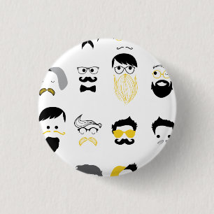 Badge Rond 2,50 Cm Visages drôles de hippie