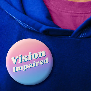 Badge Rond 2,50 Cm Vision altérée Dégradé Féminin Rose Bleu