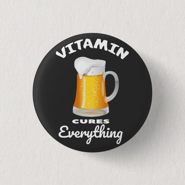 Badge Rond 2,50 Cm vitamine BEER (Devant)