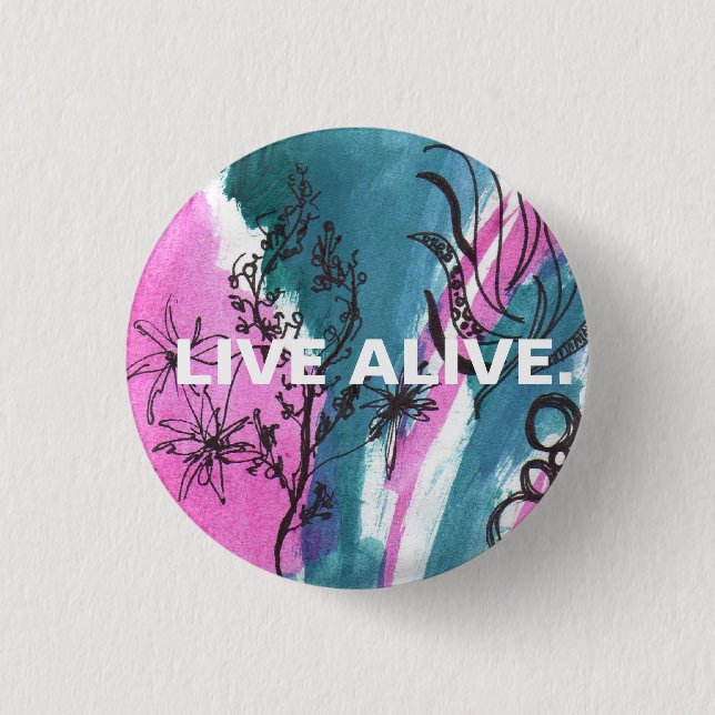 BADGE ROND 2,50 CM VIVANT VIVANT (Devant)