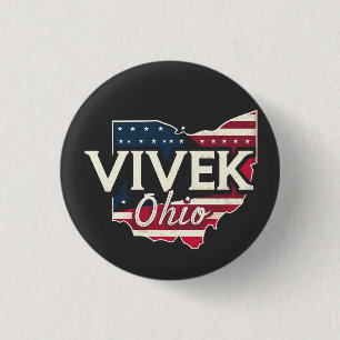 Badge Rond 2,50 Cm Vivek Ohio 2026 Gouverneur Républicain Américain