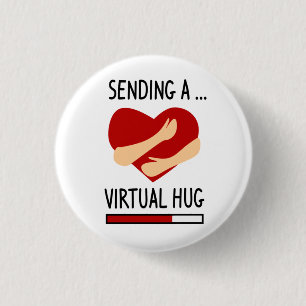 Badge Rond 2,50 Cm Voici un Hug Virtuel