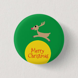 Badge Rond 2,50 Cm Voler Reindeer