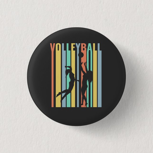 Badge Rond 2,50 Cm Volley-ball Beachvolleyball Retro (Devant)