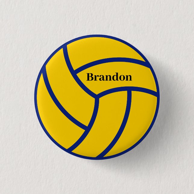 Badge Rond 2,50 Cm Volley-ball de nom personnalisé (Devant)