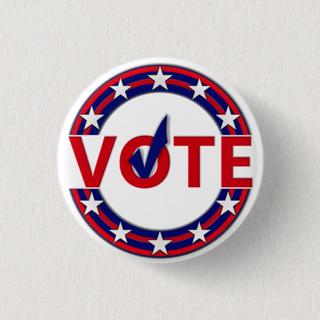 Badge Rond 2,50 Cm Vote avec le coche (Devant)