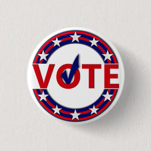 Badge Rond 2,50 Cm Vote avec le coche