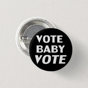 Badge Rond 2,50 Cm Vote bébé vote noir et blanc pin bouton