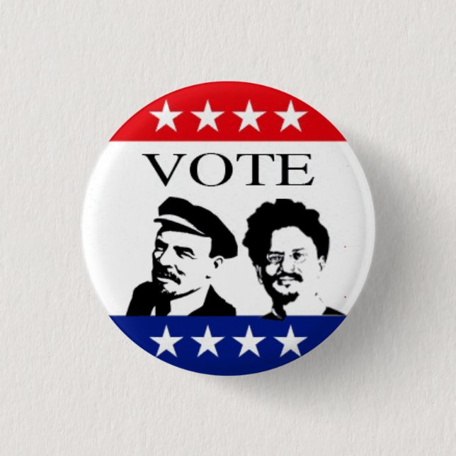 Badge Rond 2,50 Cm Vote Lénine et Trotsky (Devant)