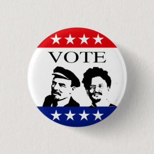 Badge Rond 2,50 Cm Vote Lénine et Trotsky