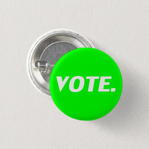 Badge Rond 2,50 Cm Vote néon vert et blanc moderne simple pin bouton