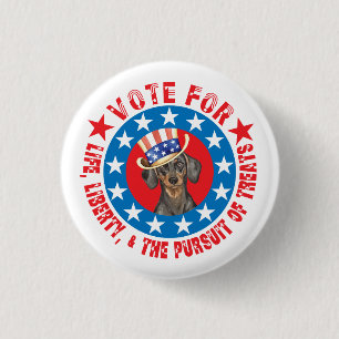 Badge Rond 2,50 Cm Vote pour le teckel