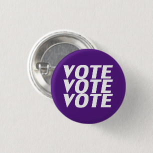 Badge Rond 2,50 Cm vote vote bouton violet et pin blanc