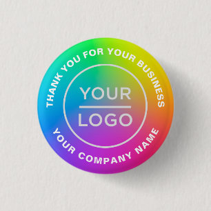 Badge Rond 2,50 Cm Votre logo professionnel personnalisé Rainbow