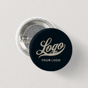 Badge Rond 2,50 Cm Votre logo sur Blue Business Simple Minimal