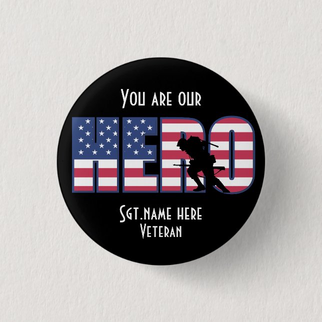 Badge Rond 2,50 Cm Vous Êtes Notre Bouton Héros (Devant)