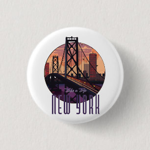Badge Rond 2,50 Cm Voyage à New York