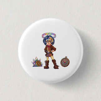 Badge Rond 2,50 Cm Voyageur Cosmique : Le Temps Céleste
