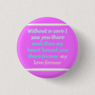 Badge Rond 2,50 Cm Vrai romance poème motif rose