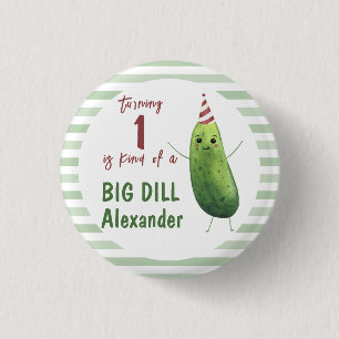 Badge Rond 2,50 Cm Watercolor Concomber Big Dill fête d'anniversaire