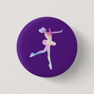 Badge Rond 2,50 Cm Watercolor Ice Skating Girl