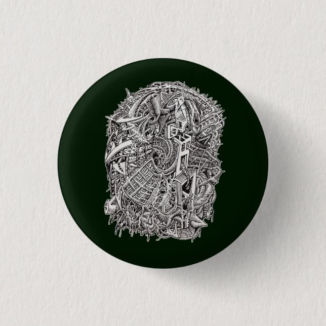 Badge Rond 2,50 Cm Weirdhead by Brian Benson, Button (Devant)