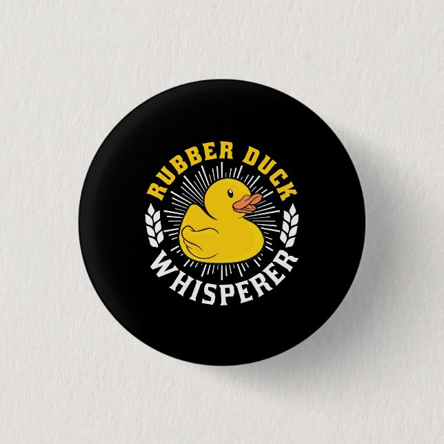 Badge Rond 2,50 Cm Whisperer de canard en caoutchouc (Devant)