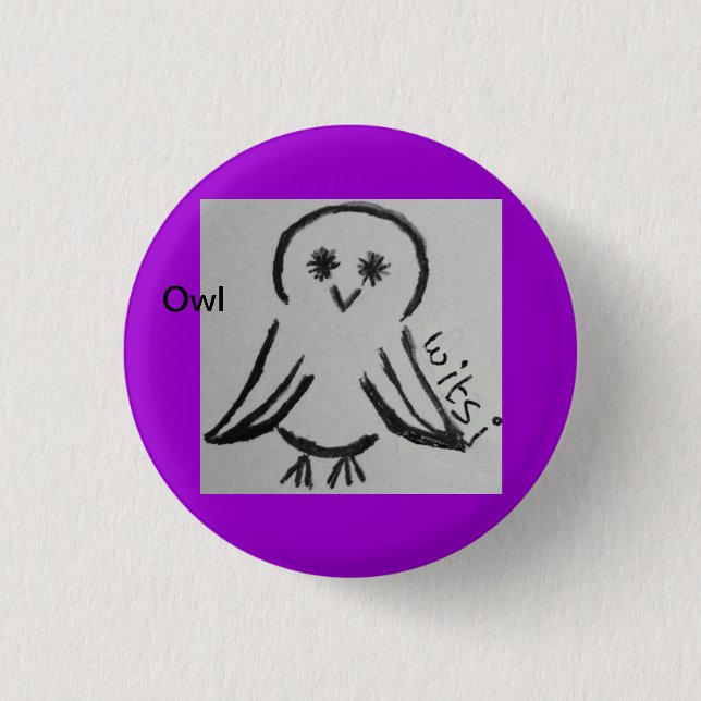 Badge Rond 2,50 Cm wicca kids owl (Devant)