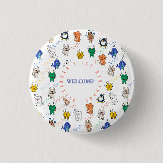 Badge Rond 2,50 Cm Wild ONE mignonne Animaux 1er anniversaire Enfants