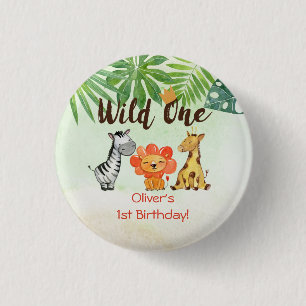 Badge Rond 2,50 Cm Wild One, Safari premier anniversaire