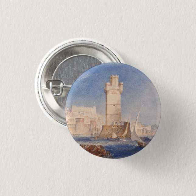 Badge Rond 2,50 Cm William Turner Rhodes (Devant & derrière)