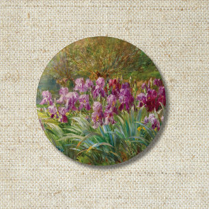 Badge Rond 2,50 Cm Willows et Irises au bord d'un ruisseau