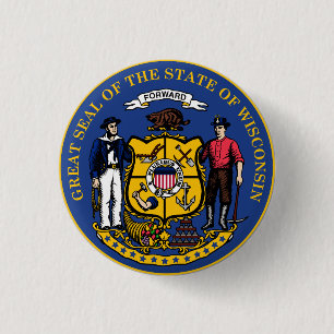 Badge Rond 2,50 Cm Wisconsin