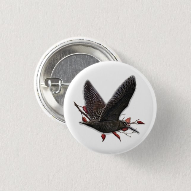 Badge Rond 2,50 Cm Woodcock (Devant & derrière)
