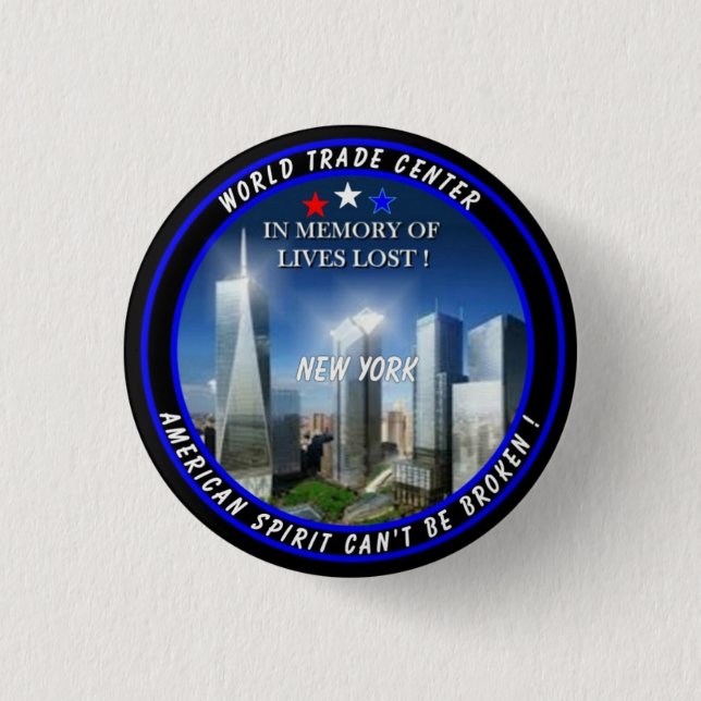 Badge Rond 2,50 Cm World Trade Center (Devant)