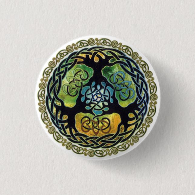 Badge Rond 2,50 Cm Yggdrasil /Tree de goupille de la vie (Devant)