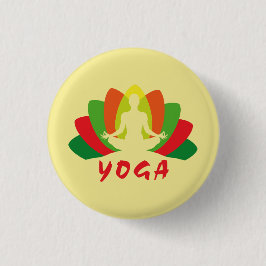 Badge Rond 2,50 Cm Yoga Flor de Loto
