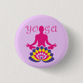 Badge Rond 2,50 Cm Yoga Flor de Loto