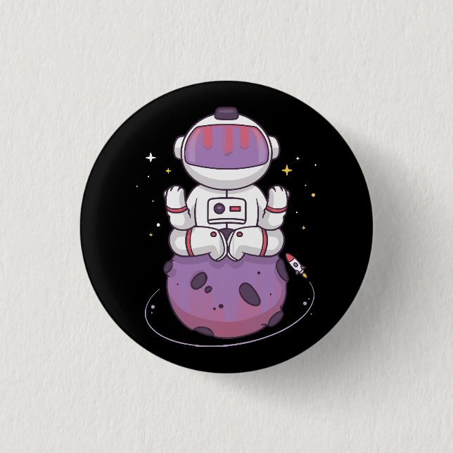 Badge Rond 2,50 Cm Yoga spatial  (Devant)