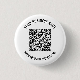 Badge Rond 2,50 Cm Your QR Code Info Text Business Promotional Button
