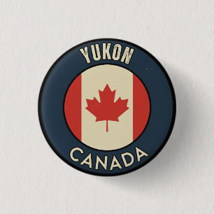 Badge Rond 2,50 Cm Yukon Canada