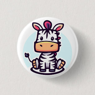 Badge Rond 2,50 Cm Zippy Zebra