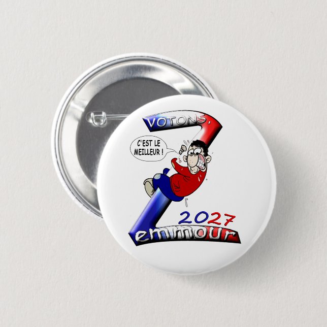Badge rond 57mm, Zemmour 2027 (Devant & derrière)