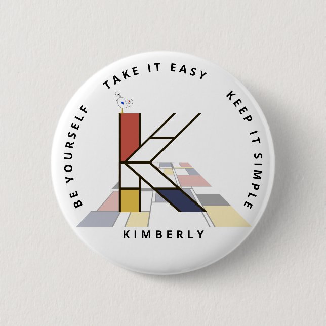 Badge Rond 5 Cm С le néoplasticisme passionnant Art Monogramme. Le (Devant)