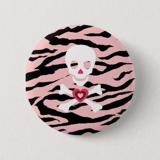 BADGE ROND 5 CM ゼブラスカル（ピンク）