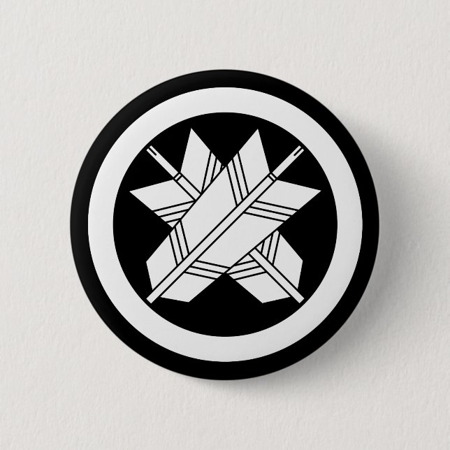 BADGE ROND 5 CM 丸 に 違 い 矢 (Devant)
